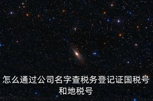 怎么通過公司名字查稅務(wù)登記證國稅號(hào)和地稅號(hào)