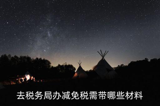 去稅務局辦減免稅需帶哪些材料