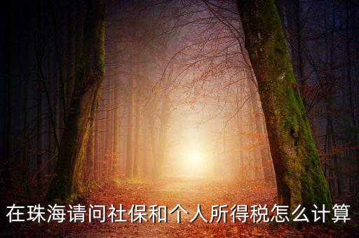 在珠海請(qǐng)問(wèn)社保和個(gè)人所得稅怎么計(jì)算