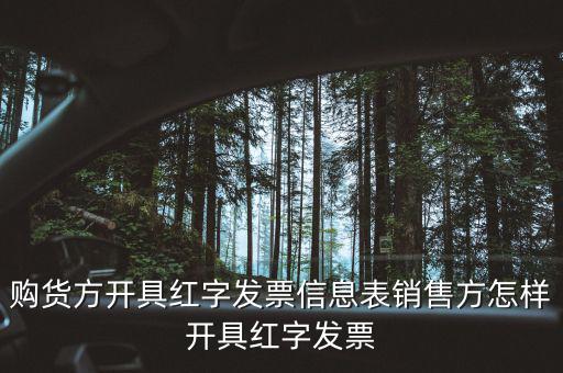 購買方如何開具紅字信息表，購買方增值稅專用發(fā)票填紅字信息表怎么操作