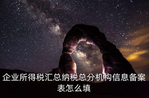 如何辦理總分機(jī)構(gòu)信息備案，企業(yè)所得稅總分機(jī)構(gòu)備案流程