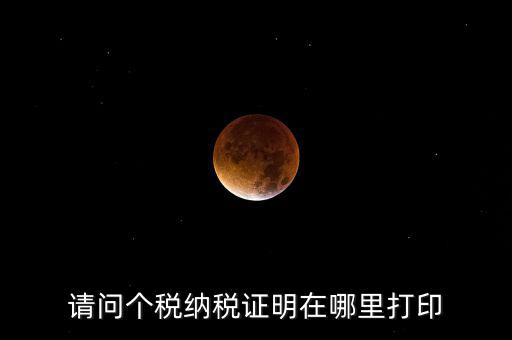如何打印個稅證明，請問個稅納稅證明在哪里打印