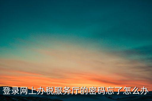 登錄網(wǎng)上辦稅服務(wù)廳的密碼忘了怎么辦