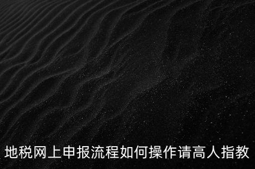 地稅網(wǎng)上申報(bào)流程如何操作請(qǐng)高人指教