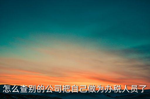 如何查公司辦稅人員，怎么查別的公司把自己做為辦稅人員了