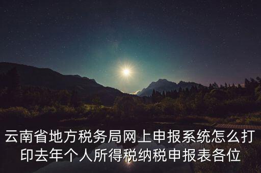 云南稅局如何查詢打印納稅申報，云南省地方稅務局網(wǎng)上申報系統(tǒng)怎么打印去年個人所得稅納稅申報表各位