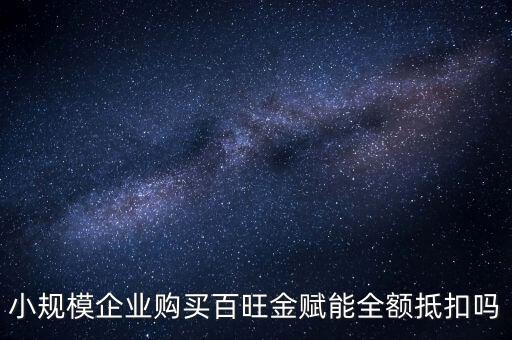 百旺年費(fèi)如何全額抵減，小規(guī)模企業(yè)購買百旺金賦能全額抵扣嗎
