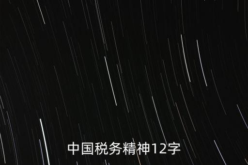 中國稅務精神12字