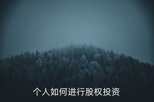 個人如何進行股權(quán)投資