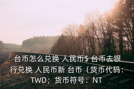  臺幣怎么兌換 人民幣$ 臺幣去銀行兌換 人民幣新 臺幣（貨幣代碼：TWD；貨幣符號：NT