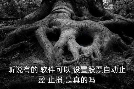 聽說有的 軟件可以 設(shè)置股票自動止盈 止損,是真的嗎