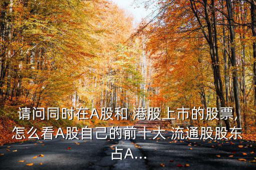 請(qǐng)問同時(shí)在A股和 港股上市的股票,怎么看A股自己的前十大 流通股股東占A...