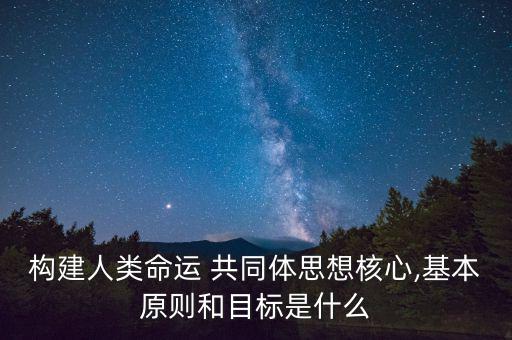 構(gòu)建人類(lèi)命運(yùn) 共同體思想核心,基本原則和目標(biāo)是什么