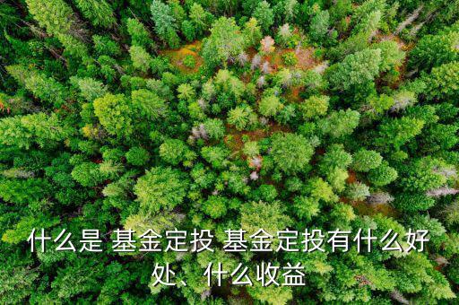 什么是 基金定投 基金定投有什么好處、什么收益