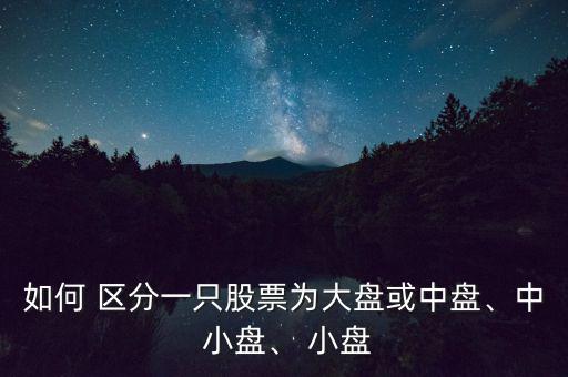 如何 區(qū)分一只股票為大盤或中盤、中 小盤、 小盤