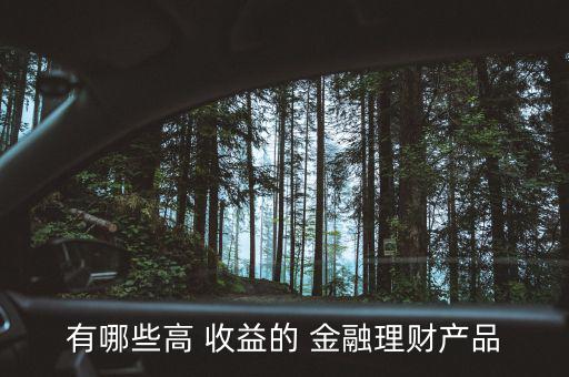 有哪些高 收益的 金融理財產(chǎn)品