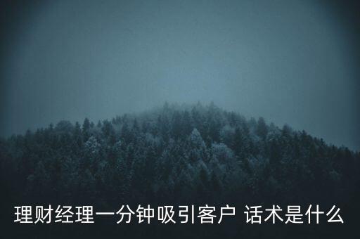 金融話術怎么說,理財經理一分鐘吸引客戶的話術:即興發(fā)揮就好