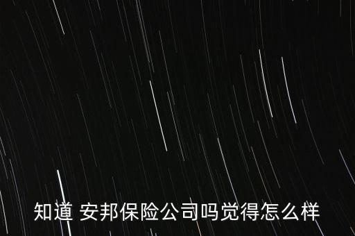 知道 安邦保險(xiǎn)公司嗎覺得怎么樣