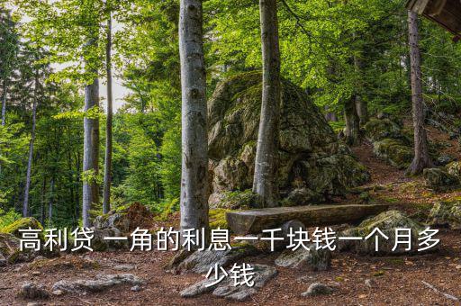 高利貸 一角的利息一千塊錢一個(gè)月多少錢