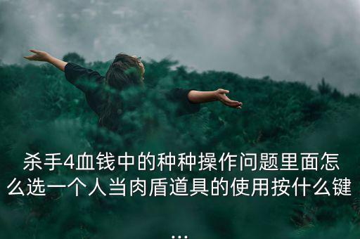  殺手4血錢中的種種操作問(wèn)題里面怎么選一個(gè)人當(dāng)肉盾道具的使用按什么鍵...
