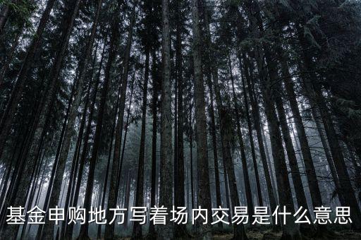 基金場(chǎng)內(nèi)交易是什么意思，什么是基金場(chǎng)內(nèi)交易