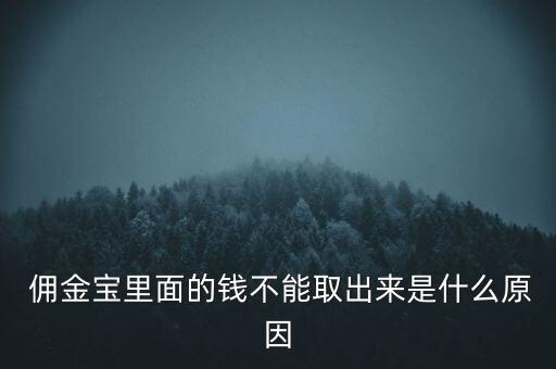  傭金寶里面的錢(qián)不能取出來(lái)是什么原因