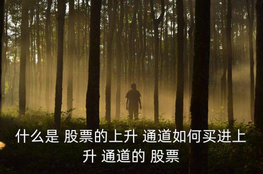 什么是 股票的上升 通道如何買(mǎi)進(jìn)上升 通道的 股票