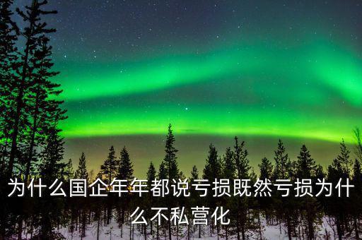 為什么壟斷性的國(guó)企年年喊虧損，為什么國(guó)企年年都說(shuō)虧損既然虧損為什么不私營(yíng)化