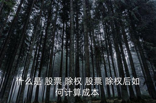 什么是 股票 除權 股票 除權后如何計算成本