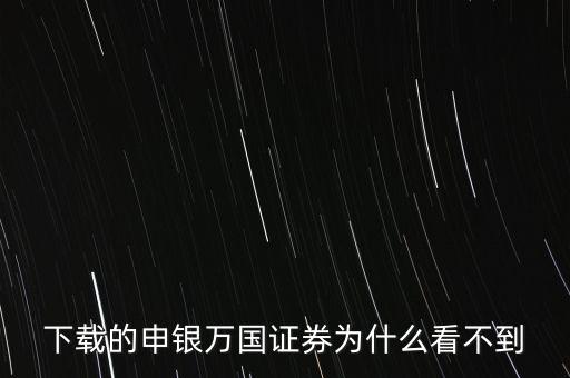 下載的申銀萬(wàn)國(guó)證券為什么看不到