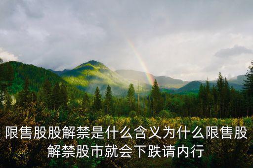 限售股股解禁是什么含義為什么限售股解禁股市就會下跌請內行