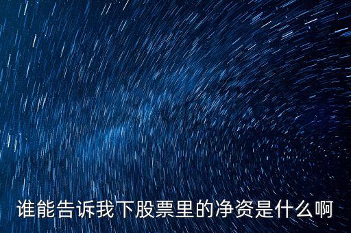 股票凈資什么意思，股票市凈和凈資是什么意識(shí)
