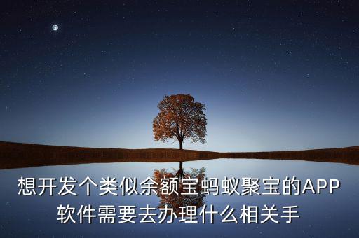 想開發(fā)個類似余額寶螞蟻聚寶的APP軟件需要去辦理什么相關手