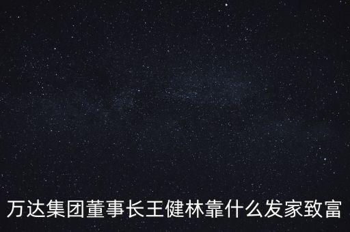 萬達(dá)集團(tuán)董事長(zhǎng)王健林靠什么發(fā)家致富