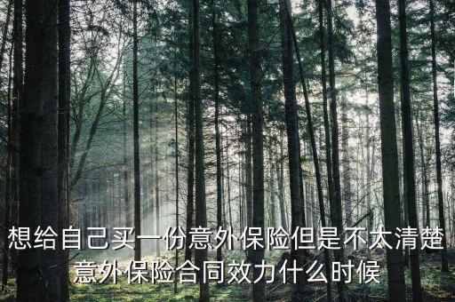 想給自己買(mǎi)一份意外保險(xiǎn)但是不太清楚意外保險(xiǎn)合同效力什么時(shí)候