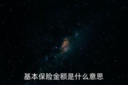 基本保險金額是什么意思