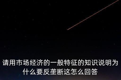 請用市場經(jīng)濟的一般特征的知識說明為什么要反壟斷這怎么回答