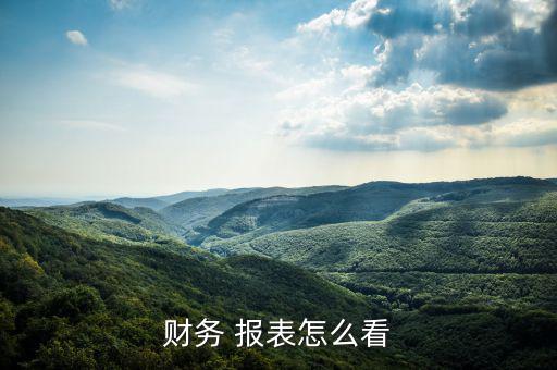 財務 報表怎么看