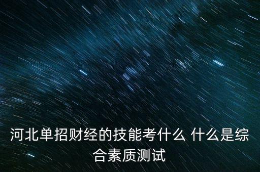 河北單招財經(jīng)的技能考什么 什么是綜合素質(zhì)測試