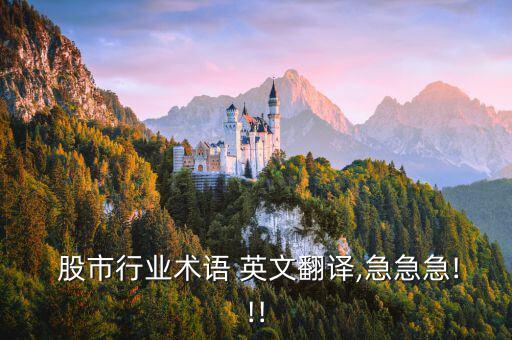  股市行業(yè)術(shù)語(yǔ) 英文翻譯,急急急!!!