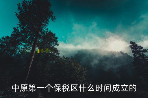 新泰保稅區(qū)什么時間投建，中原第一個保稅區(qū)什么時間成立的