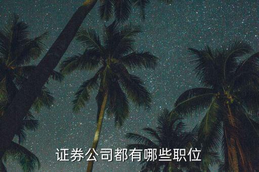 證券公司工會主席是什么職務(wù)，證券公司都有哪些職位 每個職位都是做什么的