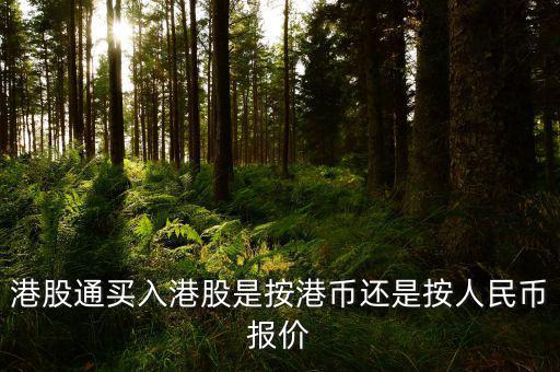 港股通買(mǎi)入港股是按港幣還是按人民幣報(bào)價(jià)