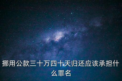 挪用公款三十萬四十天歸還應(yīng)該承擔(dān)什么罪名
