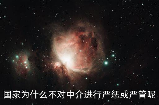 國家為什么不對(duì)中介進(jìn)行嚴(yán)懲或嚴(yán)管呢