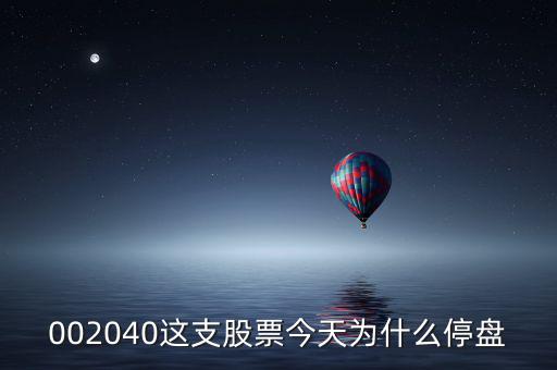 鴻博股份今天為什么停牌，002040這支股票今天為什么停盤(pán)