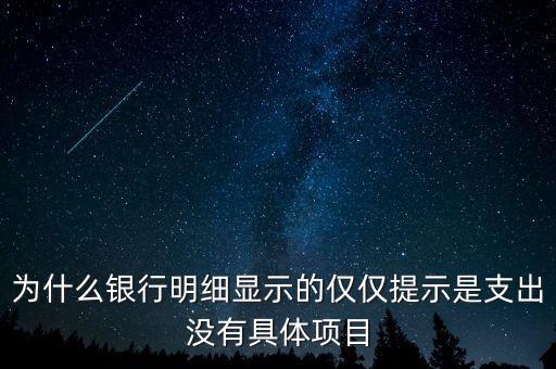 為什么銀行明細(xì)顯示的僅僅提示是支出沒(méi)有具體項(xiàng)目