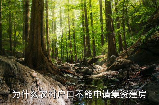 為什么現(xiàn)在不能集資，為什么農(nóng)村戶口不能申請(qǐng)集資建房