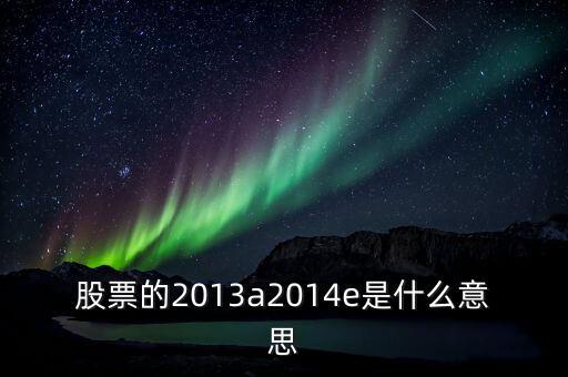 市盈率13a是什么意思，財(cái)務(wù)報(bào)表中13A 14E 是什么意思