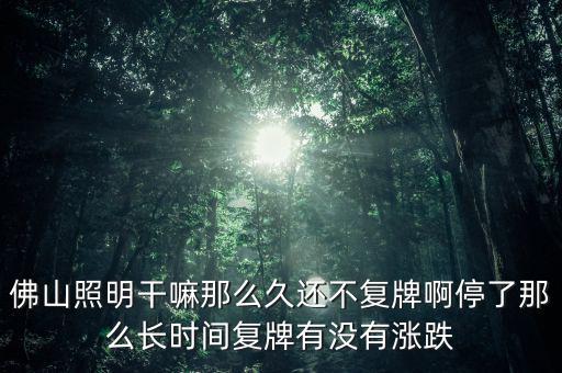 佛山照明為什么不漲，股票佛山照明的評級有所下降是什么原因